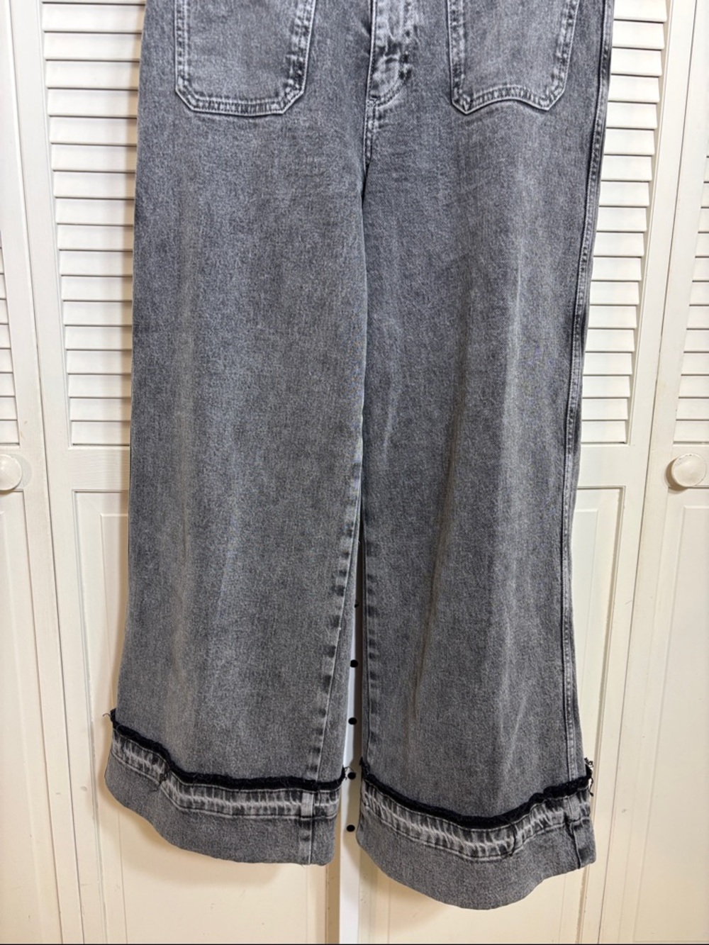 rag & bone Melina Patch Pockets Wide Leg Washed Gray Jeans Size 28 - Picture 6 of 16